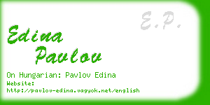 edina pavlov business card